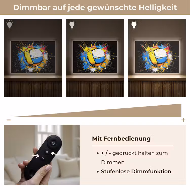 Graffiti - Sport - Volleybal - Bal Light Box met batterij (Wandlamp) middel -USP_dimbaarDE