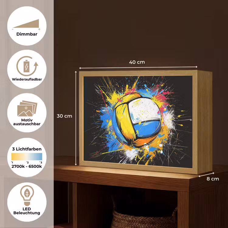 Graffiti - Sport - Volleybal - Bal Light Box met batterij (Wandlamp) middel -USP_websiteoverzichtDE