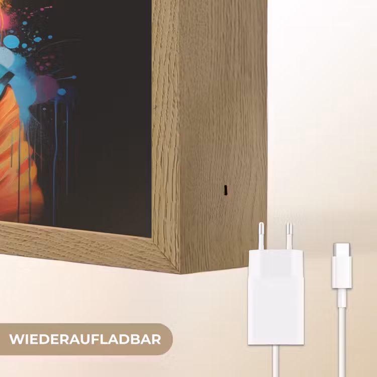 Graffiti - Wasbeer - Jas - Zwart Light Box met batterij (Wandlamp) middel -USP_websiteoplaadbaarDE
