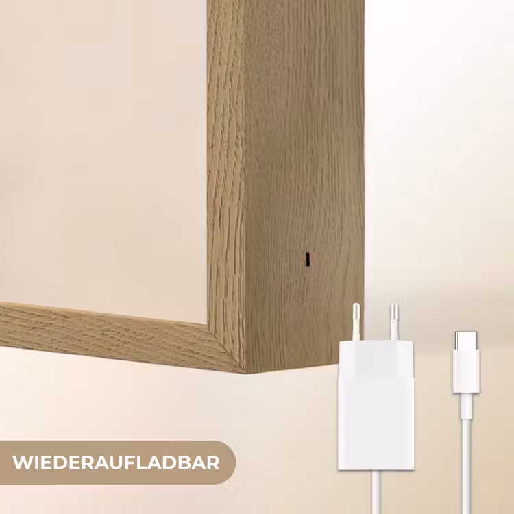 Grafisch gebogen motief - Beige Light Box met batterij (Wandlamp) middel -USP_websiteoplaadbaarDE