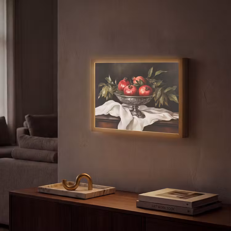 Granaatappels - Klassiek - Vintage Light Box met batterij (Wandlamp) middel -sfeer1