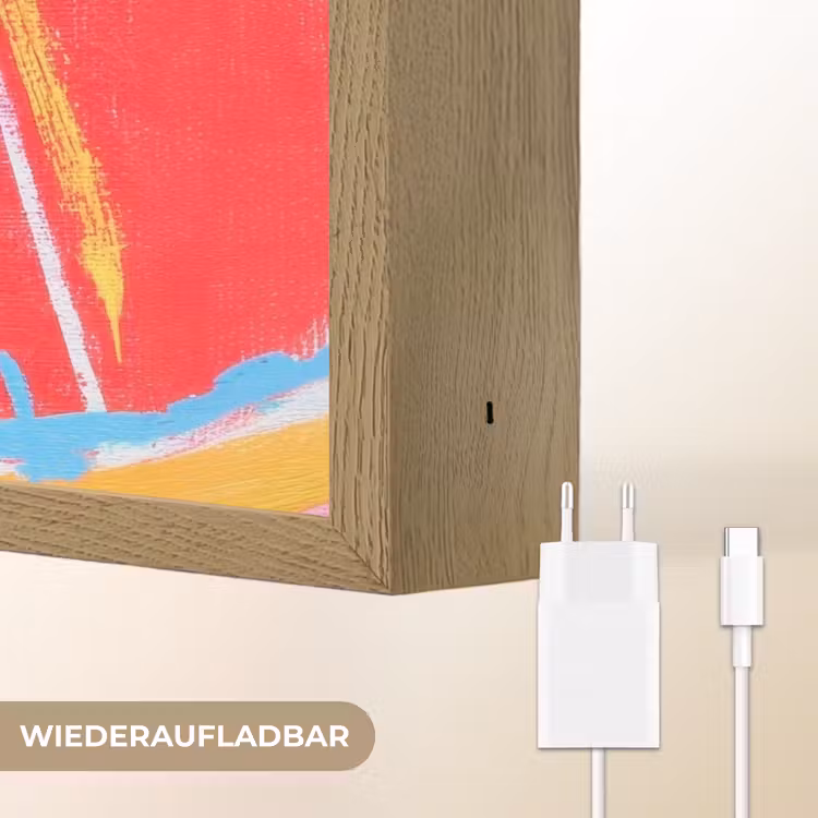 Grapefruit - Geschilderd - Roze - Strepen Light Box met batterij (Wandlamp) middel -USP_websiteoplaadbaarDE