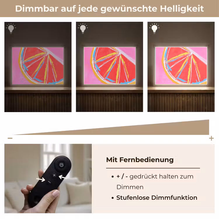 Grapefruit - Geschilderd - Roze - Strepen Light Box met batterij (Wandlamp) middel -USP_dimbaarDE