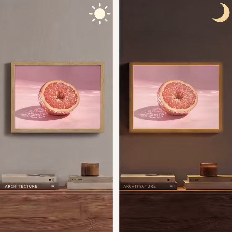 Grapefruit - Roze - Disco - Shiny Light Box met batterij (Wandlamp) middel -sfeer3