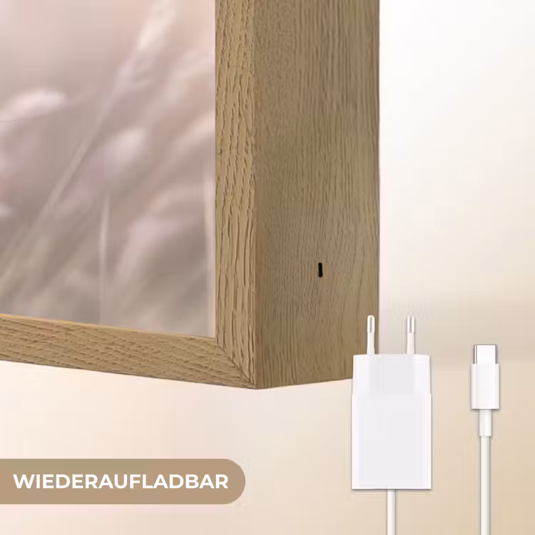 Graspluimen - Wind - Beige - Mistig Light Box met batterij (Wandlamp) middel -USP_websiteoplaadbaarDE