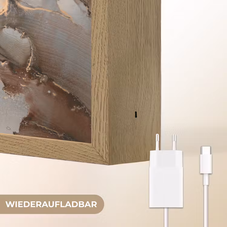 Grijs - Goud - Marmer - Marmerlook Light Box met batterij (Wandlamp) middel -USP_websiteoplaadbaarDE