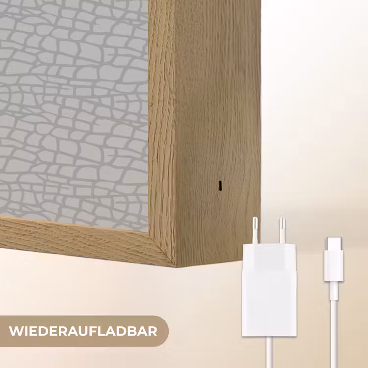Grijs - Reptiel - Dier - Patroon Light Box met batterij (Wandlamp) middel 907 -USP_websiteoplaadbaarDE