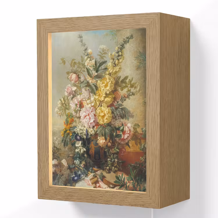 Grote vaas met bloemen - Josep Mirabent - Oude meesters Light Box met kabel (Wandlamp) klein -3d