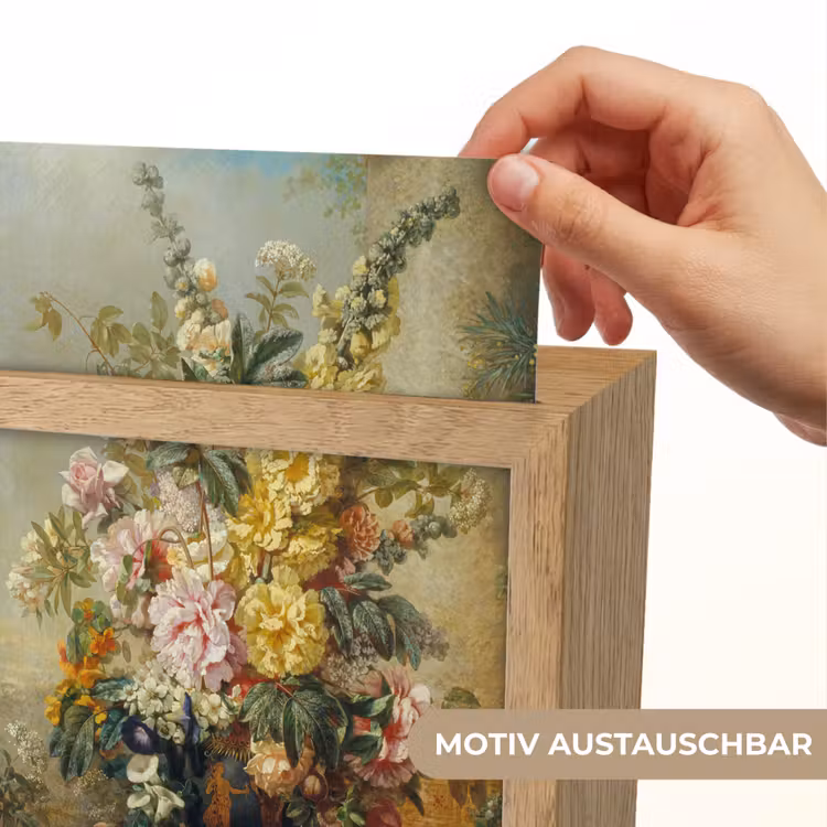 Grote vaas met bloemen - Josep Mirabent - Oude meesters Light Box met kabel (Wandlamp) klein -USP_websiteprintDE