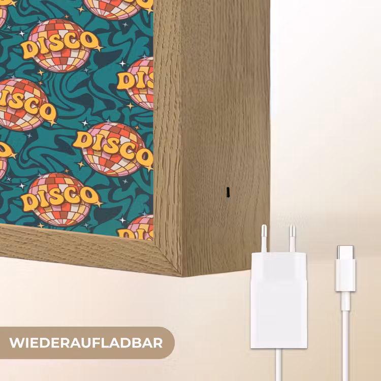 Groen - Disco - Patroon Light Box met batterij (Wandlamp) middel 907 -USP_websiteoplaadbaarDE