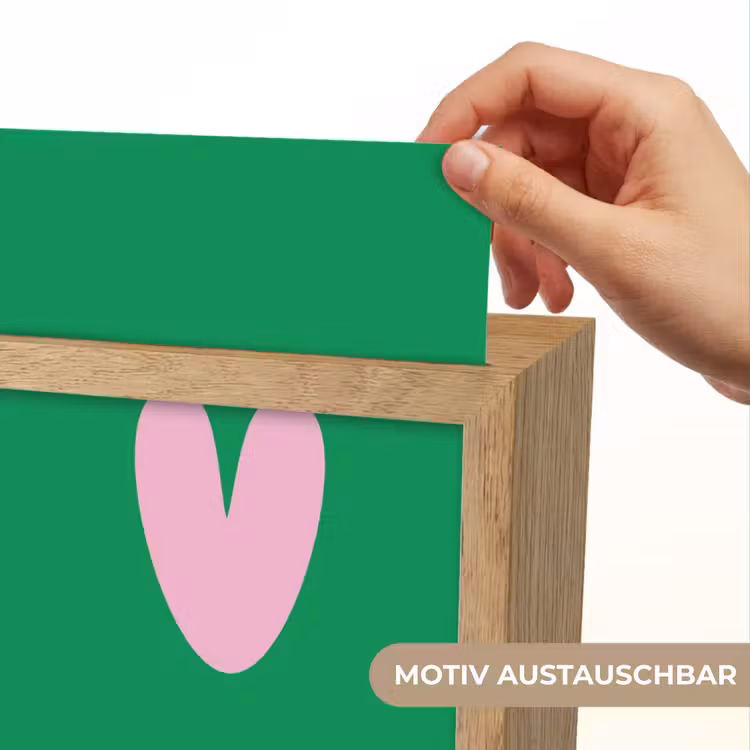 Groen - Hart - Minimalistisch - Valentijn Light Box met kabel (Wandlamp) klein -USP_websiteprintDE