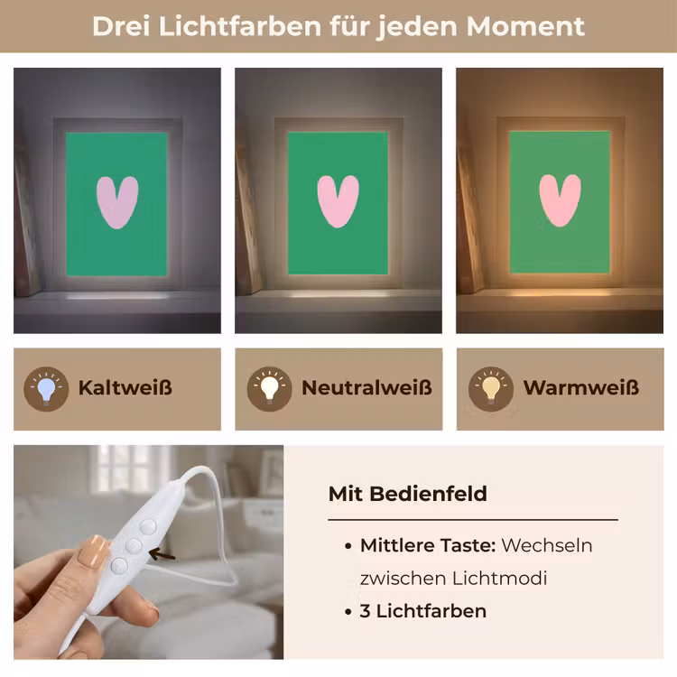 Groen - Hart - Minimalistisch - Valentijn Light Box met kabel (Wandlamp) klein -USP_lichtkleurDE
