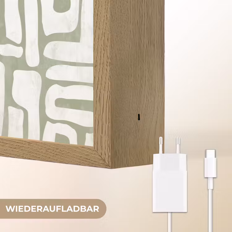 Groen - Wit - Kronkelen Light Box met batterij (Wandlamp) middel 907 -USP_websiteoplaadbaarDE