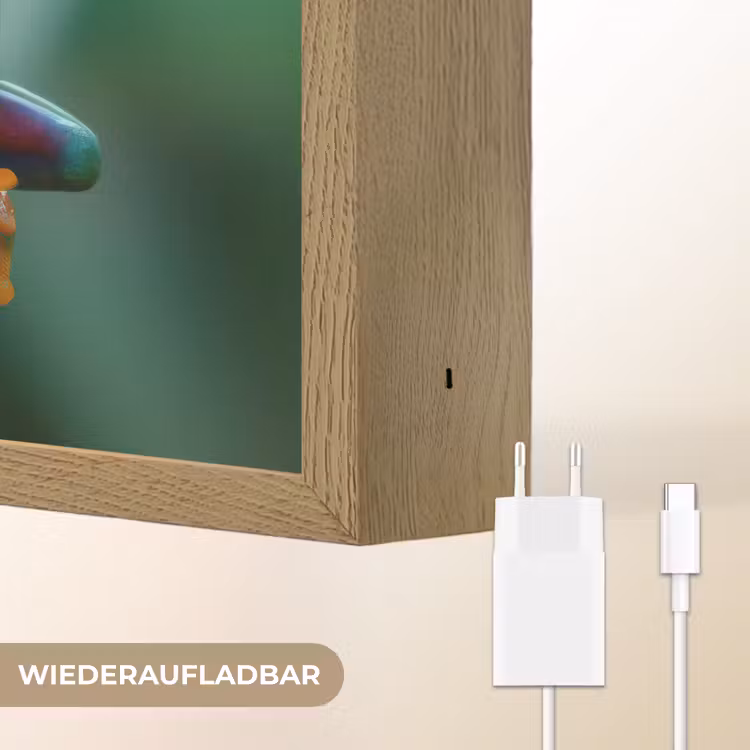 Groene kikker - Nieuwsgierig - Gras Light Box met batterij (Wandlamp) middel -USP_websiteoplaadbaarDE
