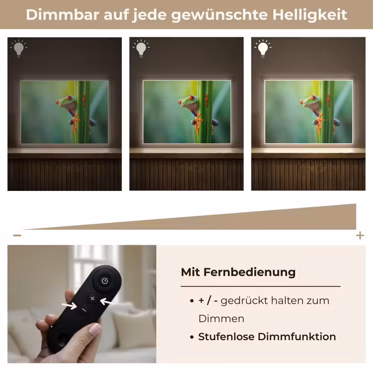 Groene kikker - Nieuwsgierig - Gras Light Box met batterij (Wandlamp) middel -USP_dimbaarDE