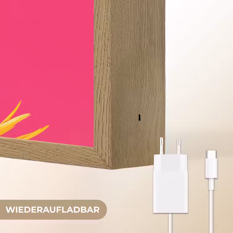 Haan - Kleurrijk - Kimono - Roze Light Box met batterij (Wandlamp) middel -USP_websiteoplaadbaarDE