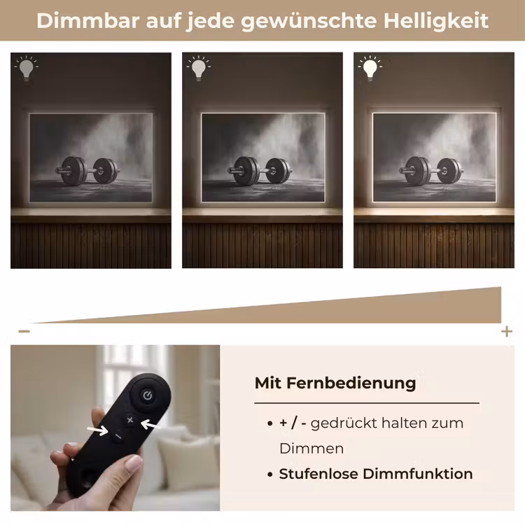 Halter - Gewichten - Zwart Light Box met batterij (Wandlamp) middel -USP_dimbaarDE