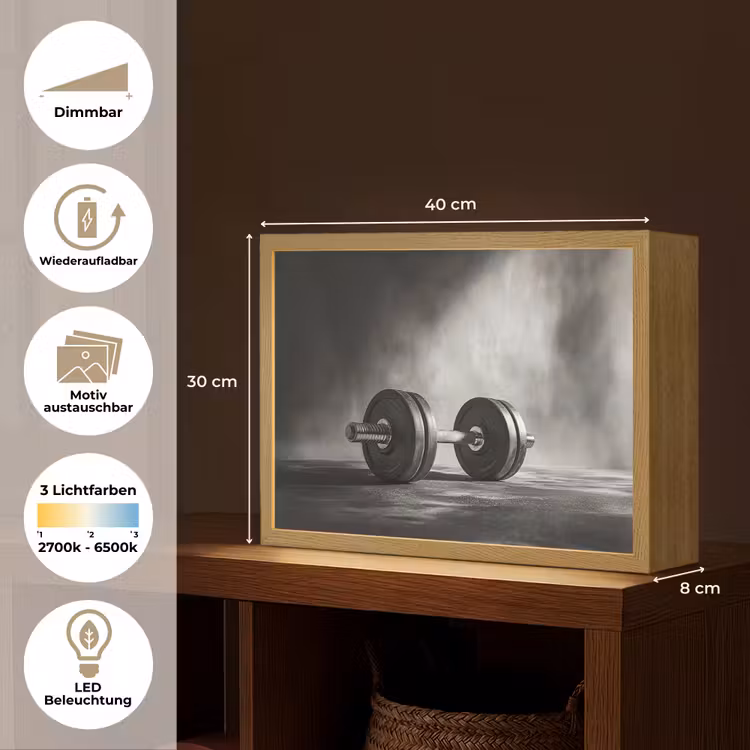 Halter - Gewichten - Zwart Light Box met batterij (Wandlamp) middel -USP_websiteoverzichtDE