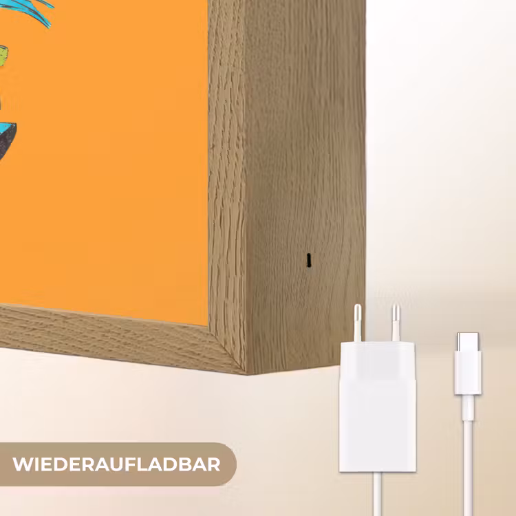Hamburger - Kleurrijk - Speels Light Box met batterij (Wandlamp) middel -USP_websiteoplaadbaarDE