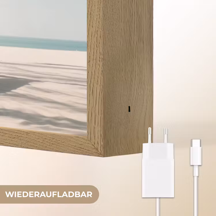 Hangmat - Palmbomen - Strand - Zee Light Box met batterij (Wandlamp) middel -USP_websiteoplaadbaarDE