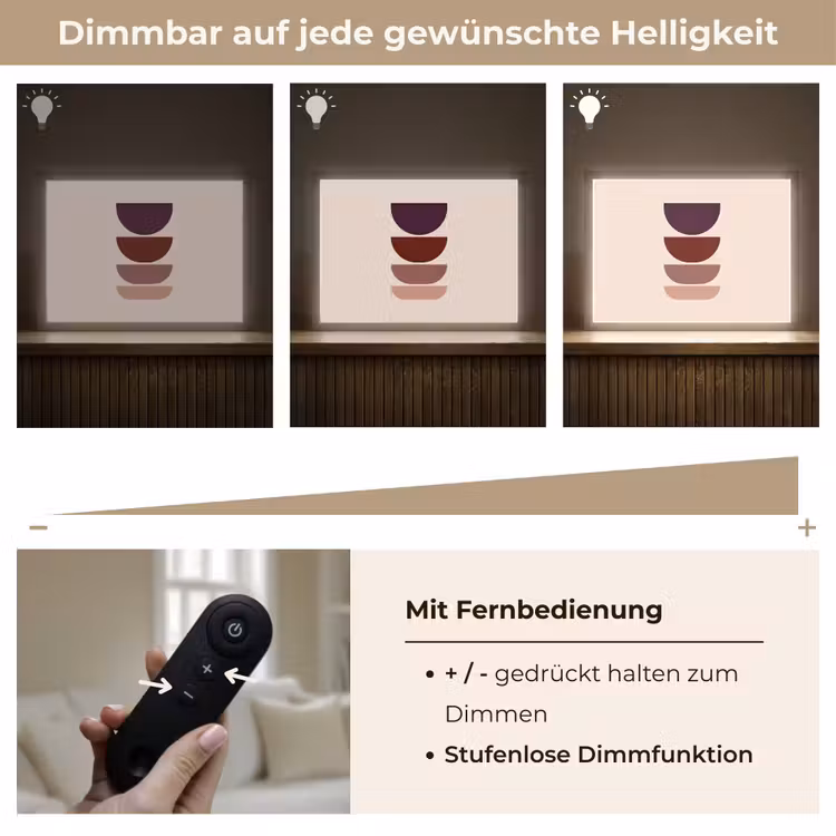 Harmonieus - Symmetrisch - Rood Light Box met batterij (Wandlamp) middel -USP_dimbaarDE