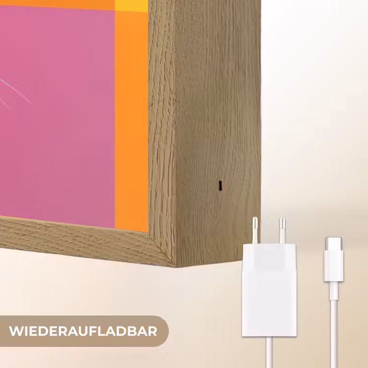Haas - Kleurvakken - Oren - Roze Light Box met batterij (Wandlamp) middel -USP_websiteoplaadbaarDE
