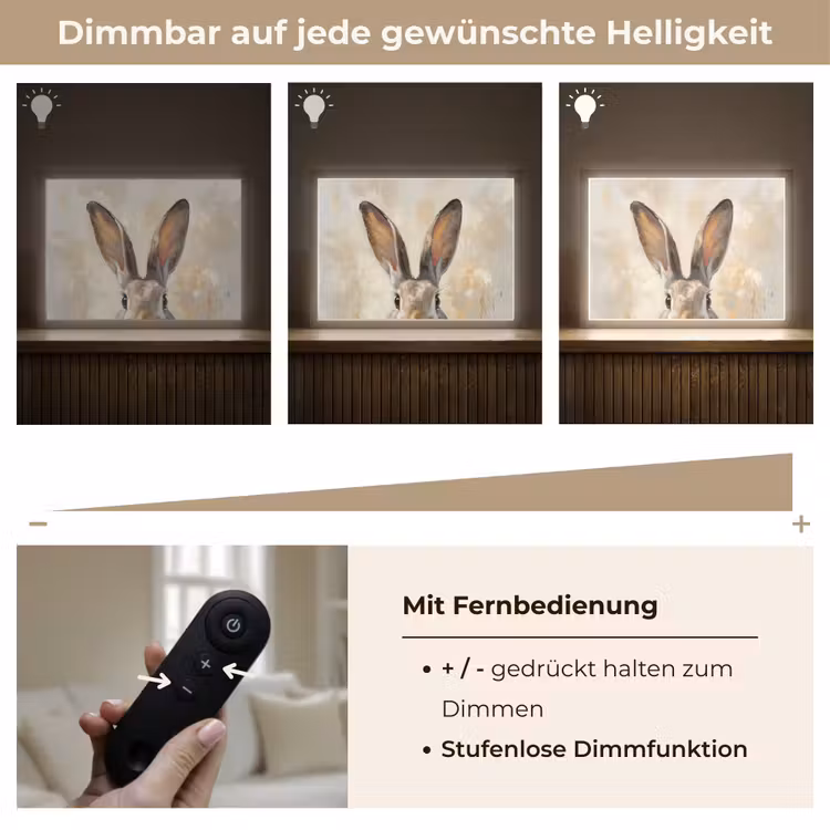 Haas - Oren - Bruin Light Box met batterij (Wandlamp) middel -USP_dimbaarDE