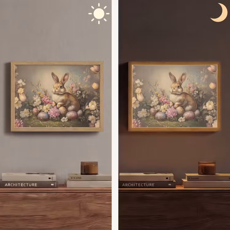 Haas - Stilleven - Bloemen Light Box met batterij (Wandlamp) middel -sfeer3