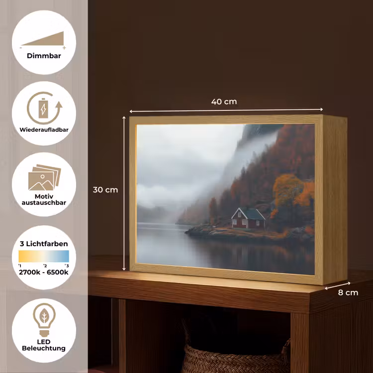 Huis - Rood - Bergen - Water Light Box met batterij (Wandlamp) middel -USP_websiteoverzichtDE