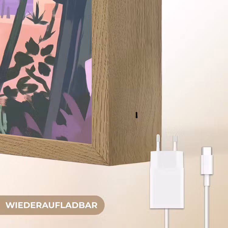Huizen - Minimalistisch - Palmbomen - Kust Light Box met batterij (Wandlamp) middel -USP_websiteoplaadbaarDE
