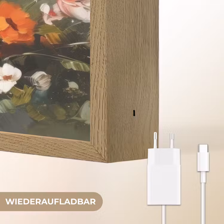Vrolijk boeket - Dynamisch - Subtiele kleurspatten Light Box met batterij (Wandlamp) middel -USP_websiteoplaadbaarDE