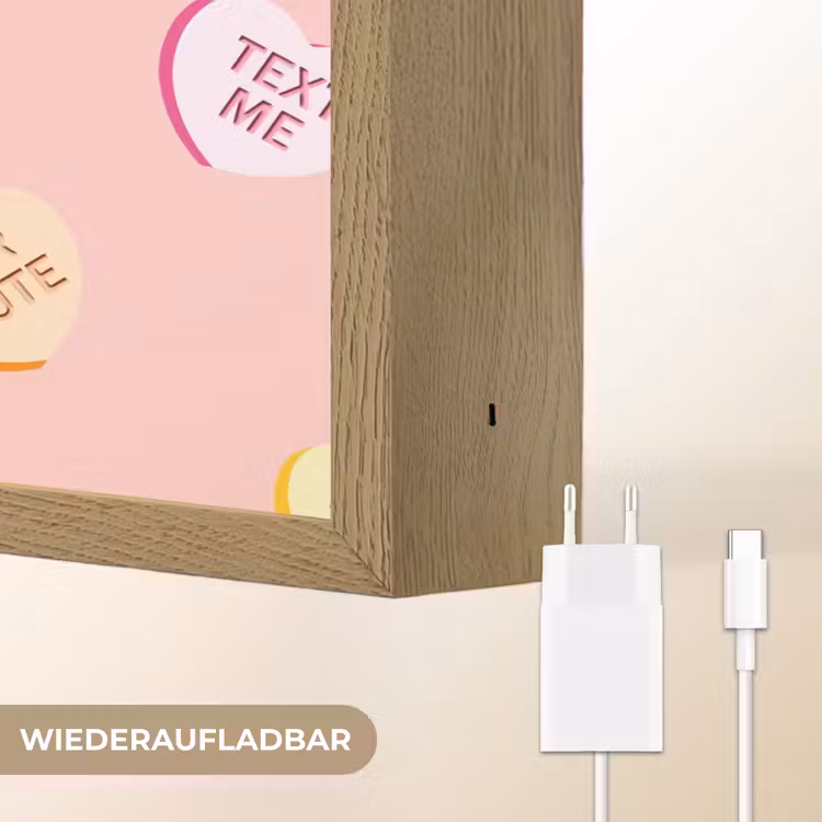 Hart - Snoep - Pastel - Tekst Light Box met batterij (Wandlamp) middel -USP_websiteoplaadbaarDE