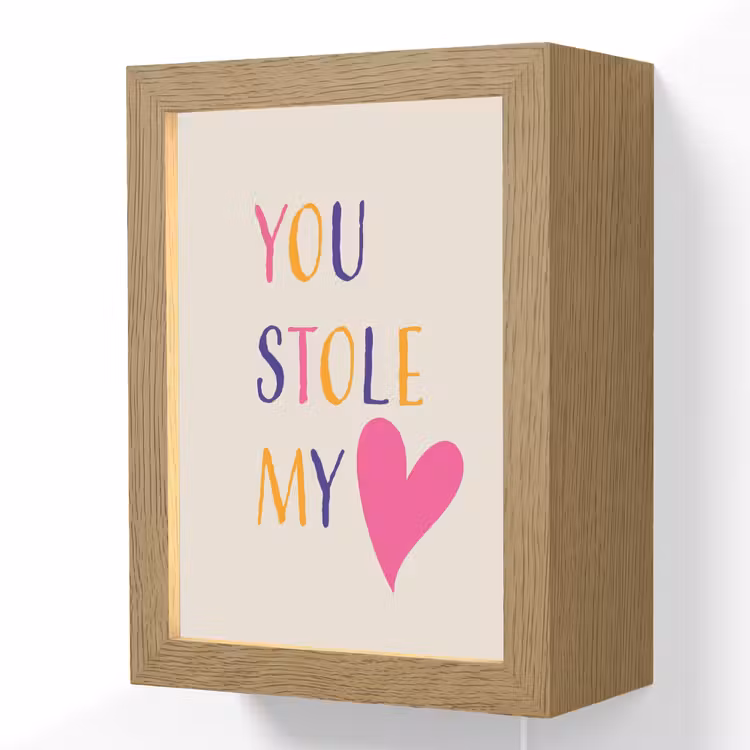 Hart - Valentijn - Tekst Light Box met kabel (Wandlamp) klein -3d