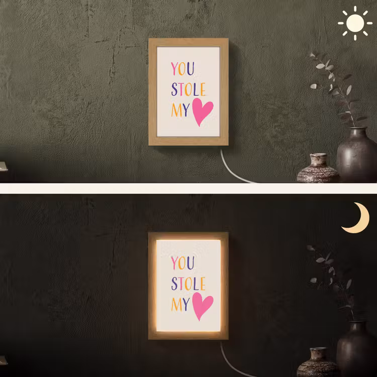 Hart - Valentijn - Tekst Light Box met kabel (Wandlamp) klein -sfeer3