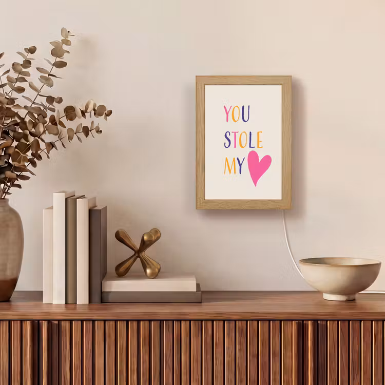 Hart - Valentijn - Tekst Light Box met kabel (Wandlamp) klein -sfeer2