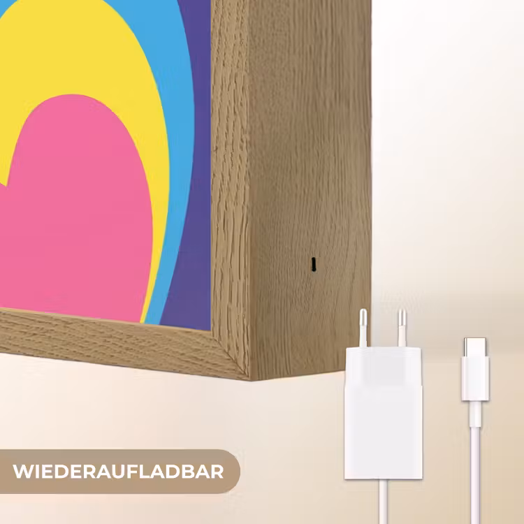 Hartjes - Kleurrijk - Valentijn Light Box met batterij (Wandlamp) middel -USP_websiteoplaadbaarDE