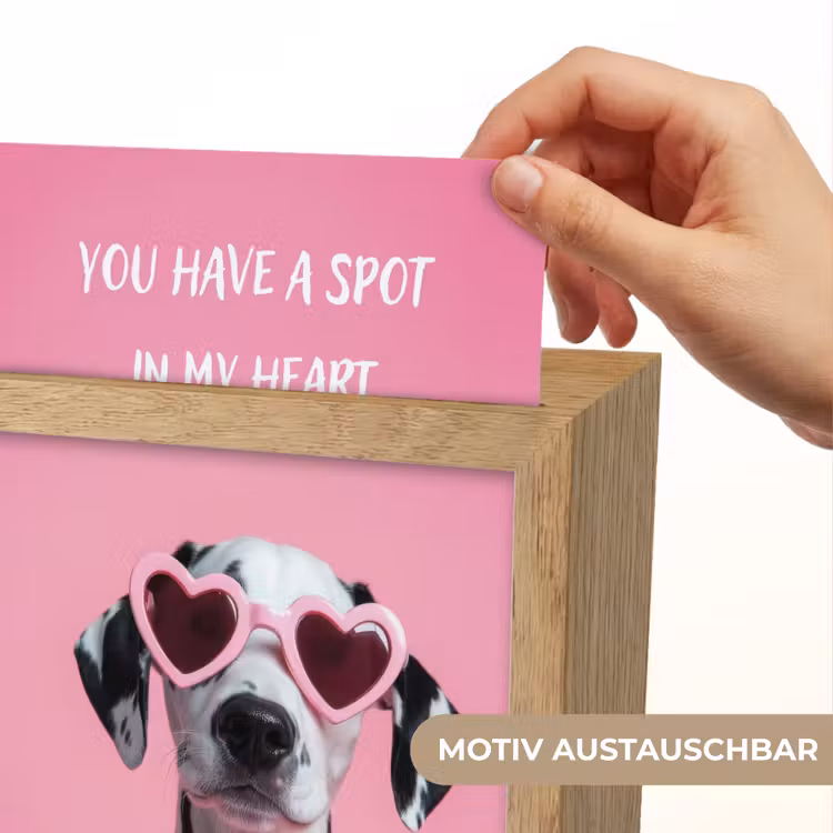 Hartjes - Hond - Valentijn - Roze Light Box met kabel (Wandlamp) klein -USP_websiteprintDE