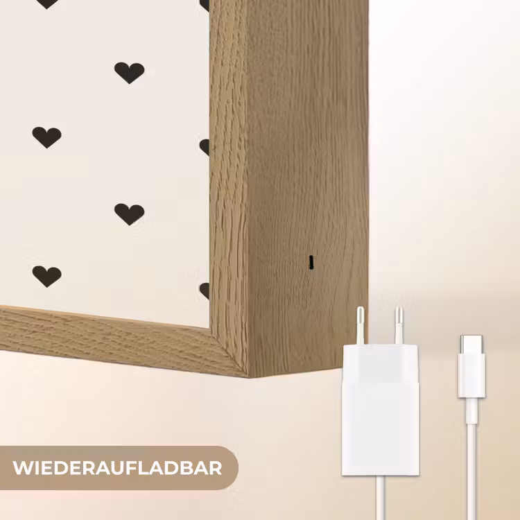 Harten - Liefde - Zwart - Wit Light Box met batterij (Wandlamp) middel 907 -USP_websiteoplaadbaarDE