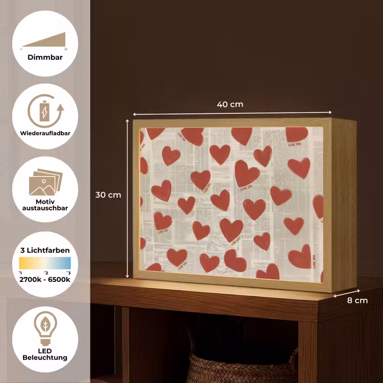 Hartjes - Krant - Loveyou Light Box met batterij (Wandlamp) middel -USP_websiteoverzichtDE