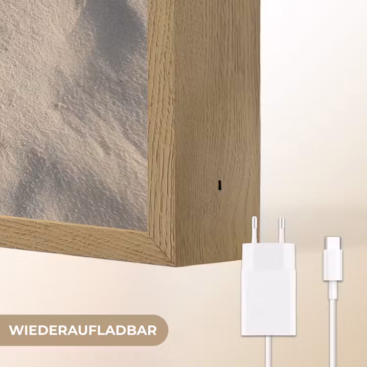 Hartvorm - Getekend - Beige - Zand Light Box met batterij (Wandlamp) middel -USP_websiteoplaadbaarDE
