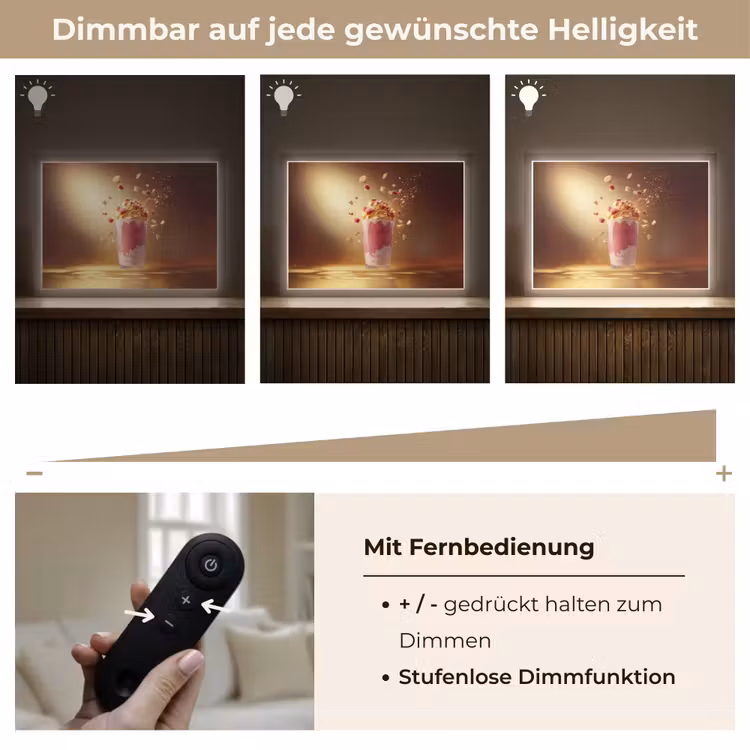 Framboos - Smoothie - Drinken - Roze Light Box met batterij (Wandlamp) middel -USP_dimbaarDE