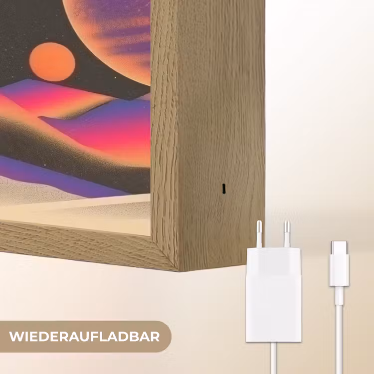 Hemel - Planeten - Felgekleurd Light Box met batterij (Wandlamp) middel -USP_websiteoplaadbaarDE