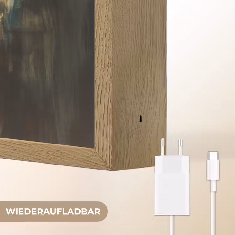 Hert - Geverfd - Gewei - Bruin Light Box met batterij (Wandlamp) middel -USP_websiteoplaadbaarDE