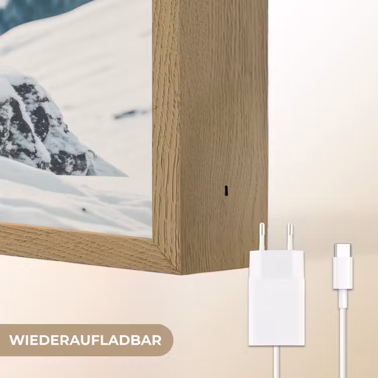 Hert - Landschap - Winter - Natuur - Dieren - Bergen Light Box met batterij (Wandlamp) middel -USP_websiteoplaadbaarDE