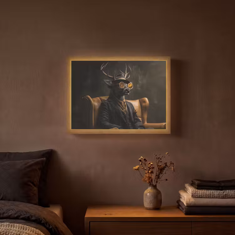 Hert - Zonnebril - Zwart - Pak Light Box met batterij (Wandlamp) middel -sfeer4
