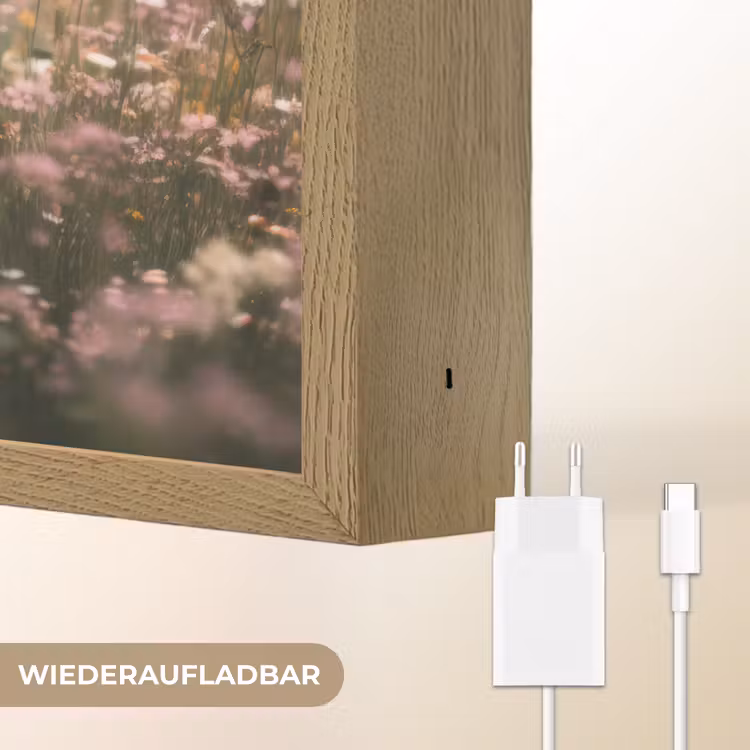 Hert - Wilde bloemen - Bos Light Box met batterij (Wandlamp) middel -USP_websiteoplaadbaarDE