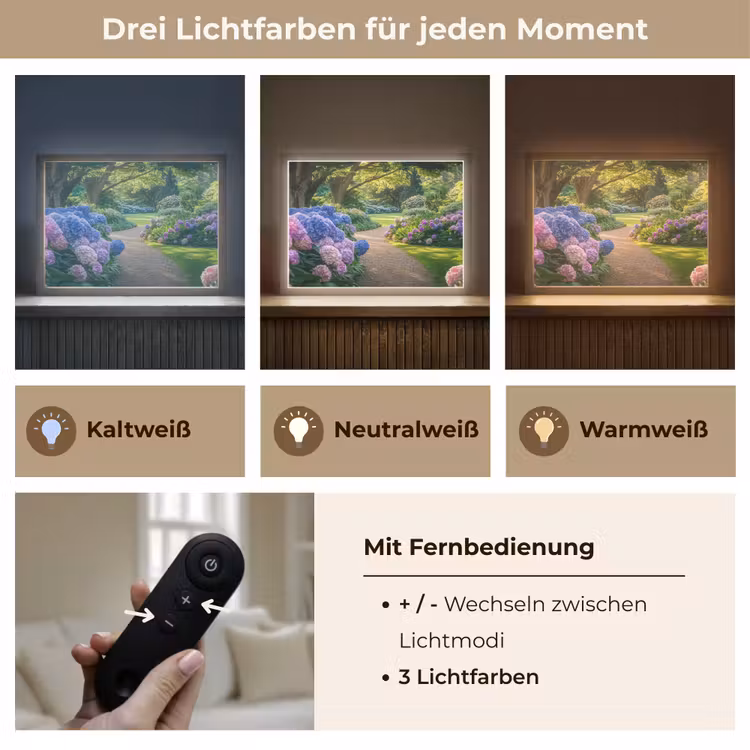 Hortensia- Park - Pad Light Box met batterij (Wandlamp) middel -USP_lichtkleurDE