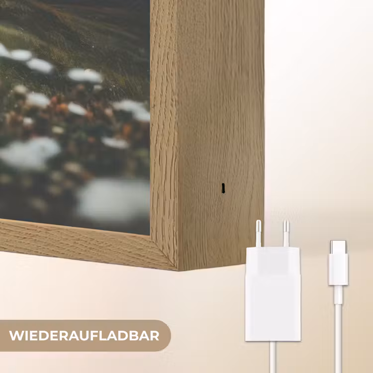 Heuvel - Huisje - Bloemen - Wit Light Box met batterij (Wandlamp) middel -USP_websiteoplaadbaarDE