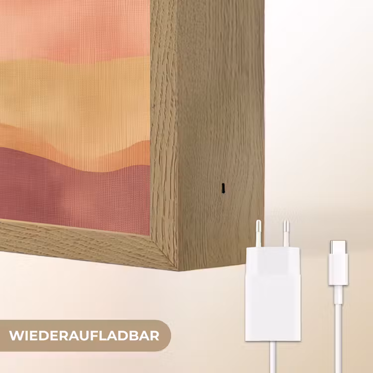 Heuvels - Palmbomen - Abstract Light Box met batterij (Wandlamp) middel -USP_websiteoplaadbaarDE