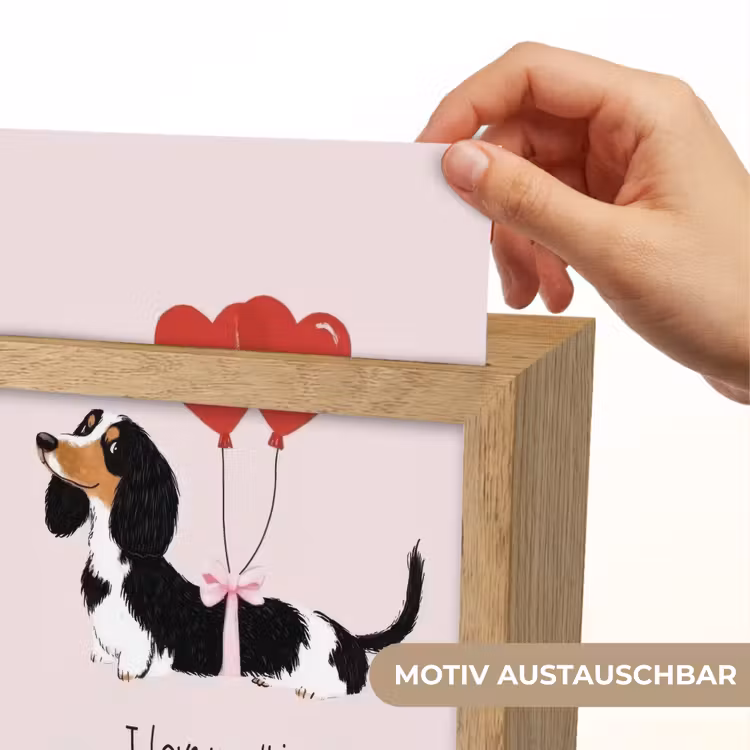 Hond - Teckel - Valentijn - Love Light Box met kabel (Wandlamp) klein -USP_websiteprintDE